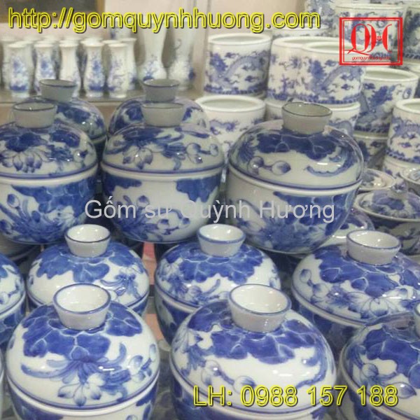 Đồ thờ cúng men khử 2 lửa - Bát có nắp