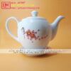 Ấm pha trà gốm sứ Bát Tràng - Bộ ấm chén uống trà đẹp vẽ hoa đào