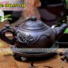 Ấm trà trà - Bộ ấm chén gốm sứ Bát Tràng đắp nổi