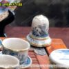 Bộ bình trà Bát Tràng men rạn cổ cao cấp bọc đồng - Bộ phụ kiện ấm trà gốm sứ