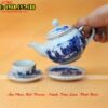 Bộ ấm trà sứ cao cấp vẽ Trúc Lâm Thất Hiền men lam - ảnh 3