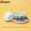 Bộ ấm trà sứ cao cấp vẽ Trúc Lâm Thất Hiền men lam - Chén uống trà men lam
