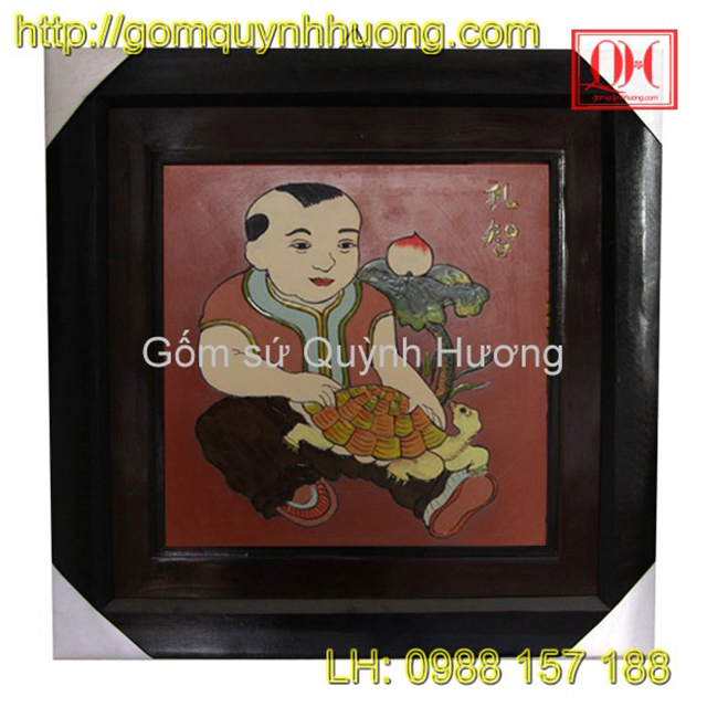 Tranh gốm Vinh Hoa-Phú Quý