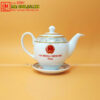 Ấm chén viền hoàng cung in logo VPCP mã QT012 - Ấm pha trà