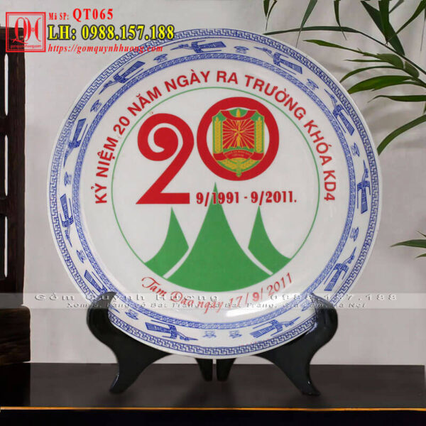 Đĩa in logo kỷ niệm ngày ra trường mã QT065