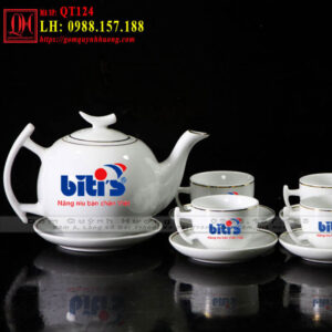 Ấm trà quà tặng doanh nghiệp in logo Bitis mã QT124