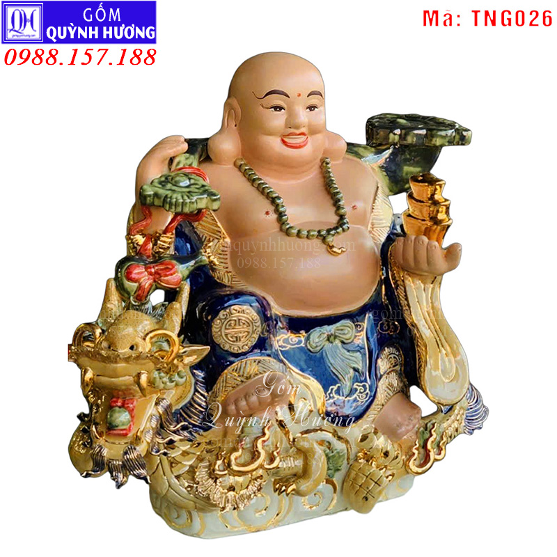 Tượng Phật Di Lặc đẹp màu xanh dương