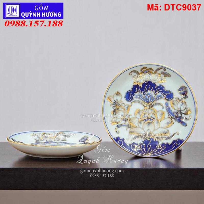 Mâm bồng chân rời - Đồ thờ thần tài men rong vẽ vàng cao cấp mã DTC9037
