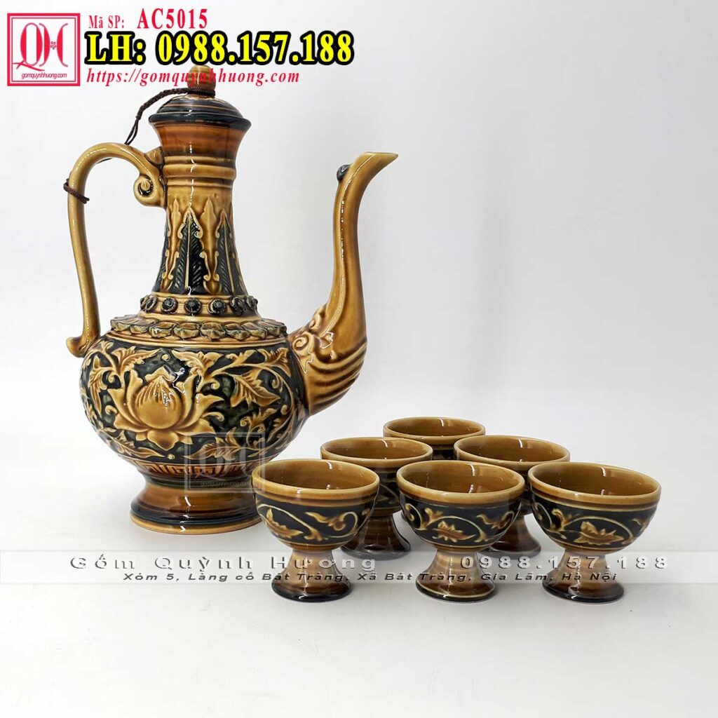 Bình rót rượu bằng gốm sứ bát tràng
