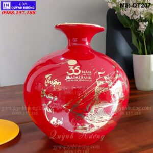 Bình tài lộc phong thủy in logo 35 năm Agribank tỉnh Gia Lai mã QT207