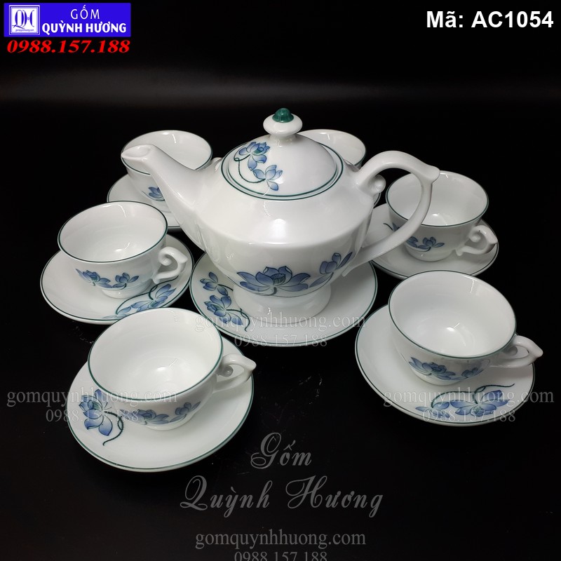 Bộ ấm chén uống trà đẹp giá rẻ Bát Tràng mã AC1054 – Ảnh 2