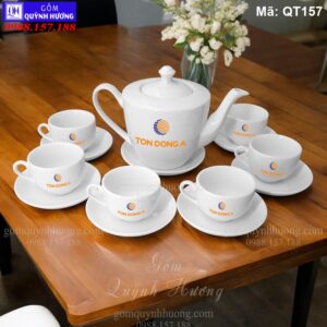 Bộ ấm trà quà tặng in logo Tôn Đông Á mã QT157