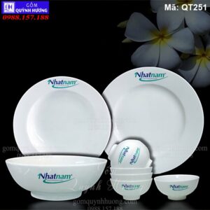Bộ bát đĩa 9 món in logo làm quà tặng mã QT251