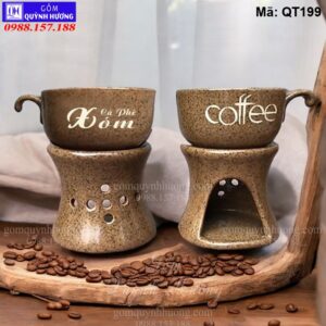 Chén cà phê in logo kèm bếp mã QT199