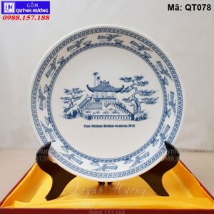 Đĩa sứ in logo làm quà tặng mã QT078