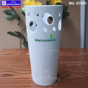 Lọ hoa in logo Vietcombank làm quà lưu niệm mã QT081