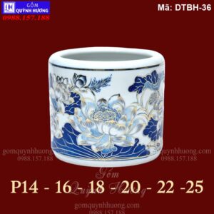 Bát hương cảnh Sen vẽ mạ vàng cao cấp mã DTBH-36