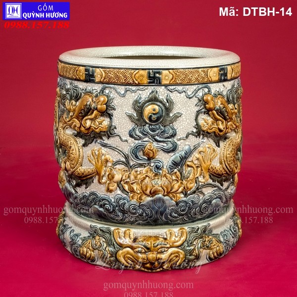 Bát hương hàng nổi kỹ men rạn mã DTBH-14 Bát hương hàng nổi kỹ men rạn mã DTBH-14