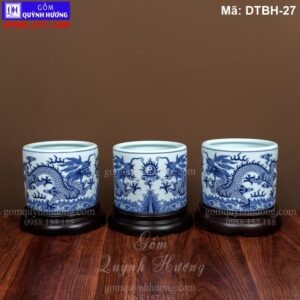 Bộ 3 Bát hương Bát Tràng kèm chân kỷ gỗ mã DTBH-27