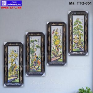 Mẫu tranh tứ quý đẹp chuẩn Bát Tràng mã TTQ-051