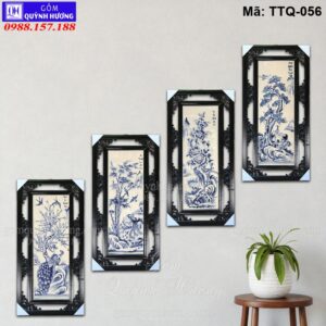 Tranh tứ quý Tùng Cúc Trúc Mai đẹp mã TTQ-056