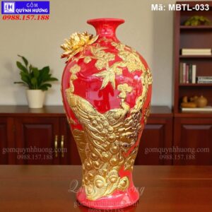 Mai bình phong thủy đắp nổi Công Thành Danh Toại dát vàng nền màu Trắng mã MBTL-033