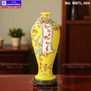 Mai bình tích lộc đắp nổi Vạn Sự Như Ý màu Vàng mã MBTL-004