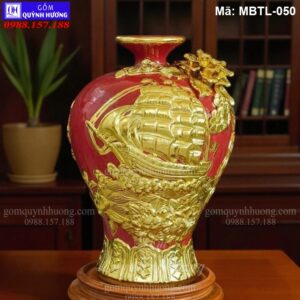 Mai bình tích lộc màu đỏ Thuận Buồm Xuôi Gió dát vàng mã MBTL-050
