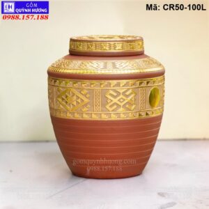 Chum 100 lít thổ cẩm dát vàng mã CR50-100L
