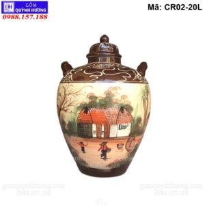 Chum Đựng Rượu 20L Cảnh Làng Quê Việt Nam - Ảnh 2