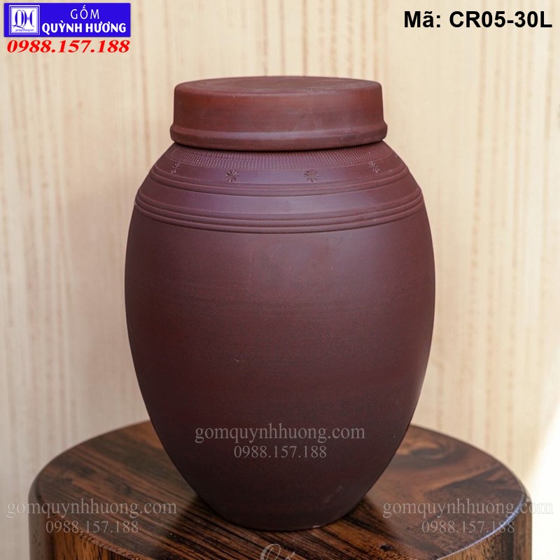 Chum gốm Bát Tràng 30 lít dễ dàng bày trí ngâm ủ tại nhiều không gian
