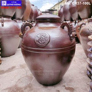 Chum ngâm rượu 100 lít truyền thống chữ Phúc Lộc mã CR37-100L