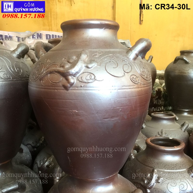 Chum sành 30L màu da lượn truyền thống mã CR34-30L