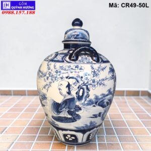 Chum sành ngâm rượu 50l gốm sứ Bát Tràng mã CR49-50L